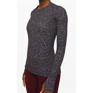 Lululemon Runderful running seamless black long sleeve SHIRT TOP sz 4